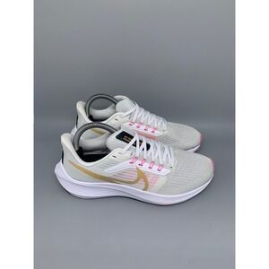Nike Air Zoom Pegasus 39 White Gold Pink Running Shoes DH4072-104 Women's Sz 8